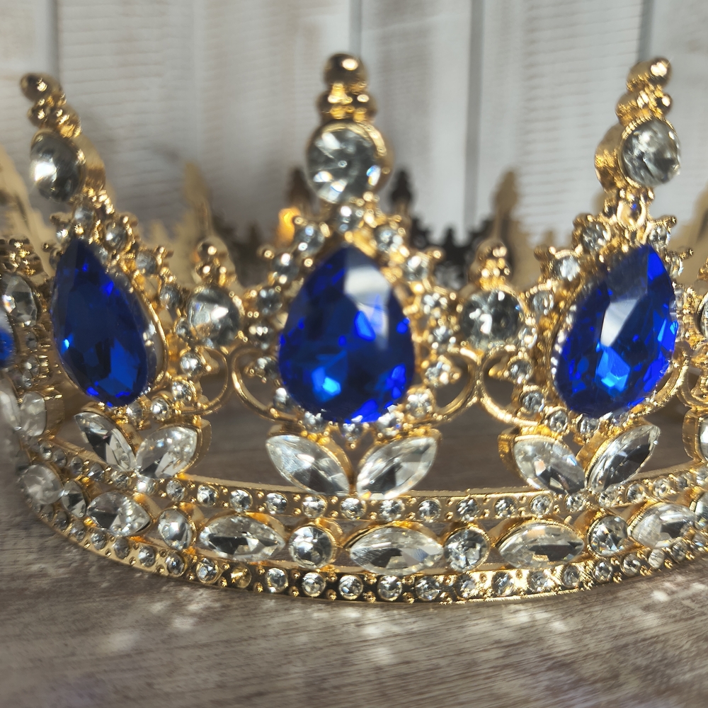 Gold and Blue Jeweled Crown